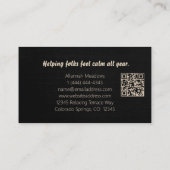 Yin-Yang Symbool Aardetinten QR Code Meditatief  Visitekaartje (Achterkant)