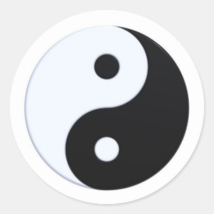 Yin-yang symbool, geïsoleerd ronde sticker