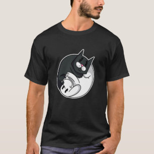 Yin Yang Symbool Kat Hond Grappig Dier Schattig Hu T-shirt