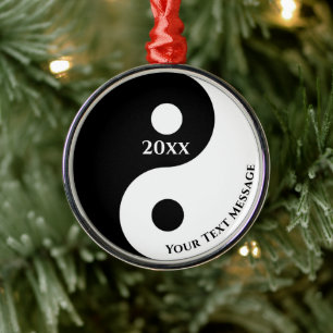 Yin Yang Symbool Kerstmis Metalen Ornament