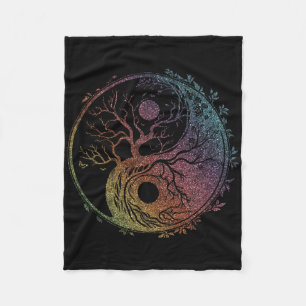 Yin Yang-symbool, Levensboom, Tai Chi, Qigong, Yog Fleece Deken