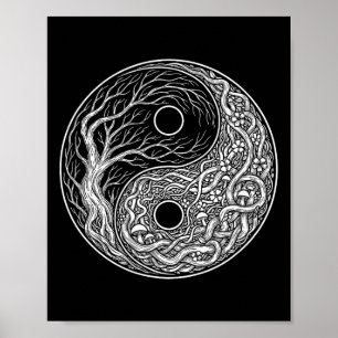 Yin Yang-symbool Levensboom, Tai Chi, Qigong, Yog Poster