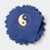 Yin Yang Symbool met harten Liefde Paar Bruiloft Folie Servetten (Insitu (Gestapeld))