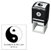 Yin Yang Symbool met harten Liefde Paar Bruiloft Zelfinktende Stempel (In situ)