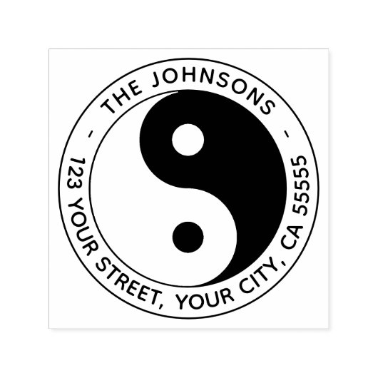 Yin yang symbool modern retouradres  zelfinktende stempel (Design)