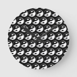 Yin Yang Symbool Monochroom Zen Meditatie Yoga Ronde Klok