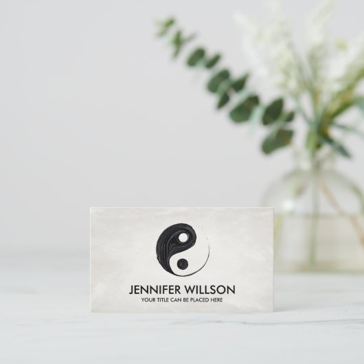 Yin Yang Symbool - Olieverf Visitekaartje (Staand voorkant)