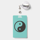 Yin Yang Symbool - ontwerp van vast tattoo Badge (Achterkant met uittrekbare clip)