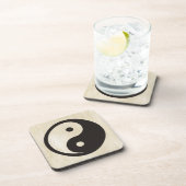 Yin Yang Symbool - ontwerp van vast tattoo Bier Onderzetter (Rechterzijde)