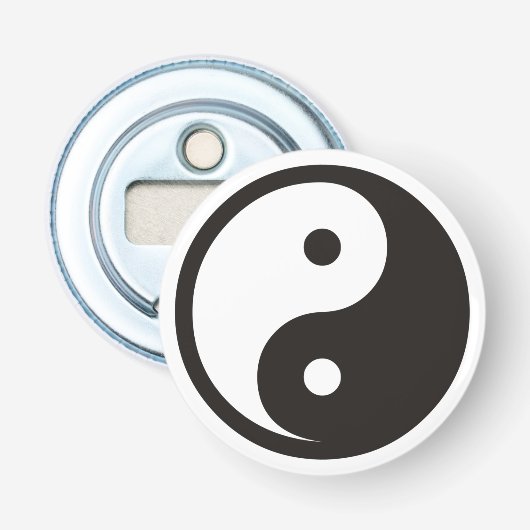 Yin Yang Symbool - ontwerp van vast tattoo Button Flesopener (Voorkant)