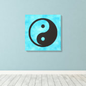 Yin Yang Symbool - ontwerp van vast tattoo Canvas Afdruk (Insitu (Houten vloer))