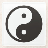 Yin Yang Symbool - ontwerp van vast tattoo Glazen Onderzetter (Voorkant)