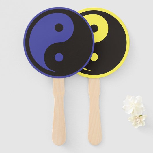 Yin Yang Symbool - ontwerp van vast tattoo Handwaaier (Voorkant en achterkant)
