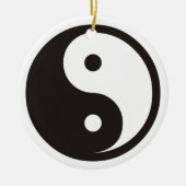 Yin Yang Symbool - ontwerp van vast tattoo Keramisch Ornament (Voorkant)