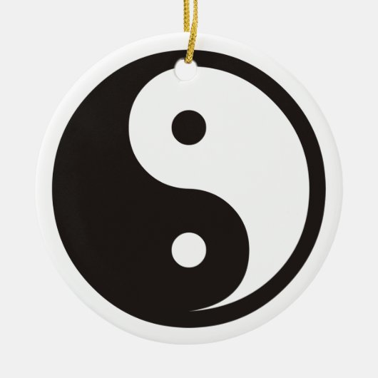 Yin Yang Symbool - ontwerp van vast tattoo Keramisch Ornament (Voorkant)