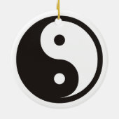 Yin Yang Symbool - ontwerp van vast tattoo Keramisch Ornament (Achterkant)
