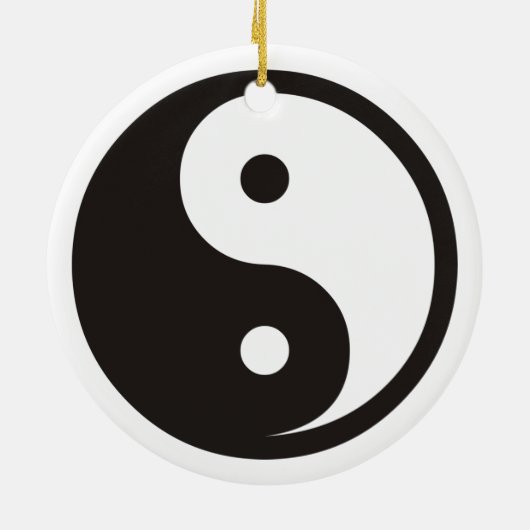 Yin Yang Symbool - ontwerp van vast tattoo Keramisch Ornament (Achterkant)