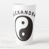 Yin Yang Symbool - ontwerp van vast tattoo Latte Mok (Voorkant)