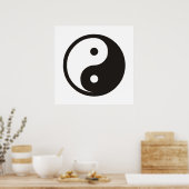 Yin Yang Symbool - ontwerp van vast tattoo Poster (Keuken)