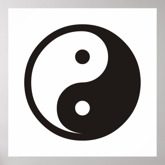 Yin Yang Symbool - ontwerp van vast tattoo Poster (Voorkant)