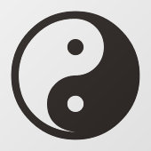 Yin Yang Symbool - ontwerp van vast tattoo Raamsticker (Vel)