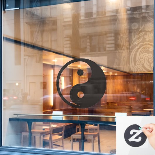 Yin Yang Symbool - ontwerp van vast tattoo Raamsticker (Cafe Raam)