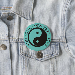 Yin Yang Symbool - ontwerp van vast tattoo Ronde Button 7,6 Cm