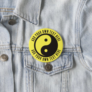 Yin Yang Symbool - ontwerp van vast tattoo Ronde Button 7,6 Cm