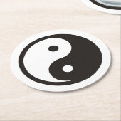 Yin Yang Symbool - ontwerp van vast tattoo Ronde Kartonnen Onderzetter (Gebogen)