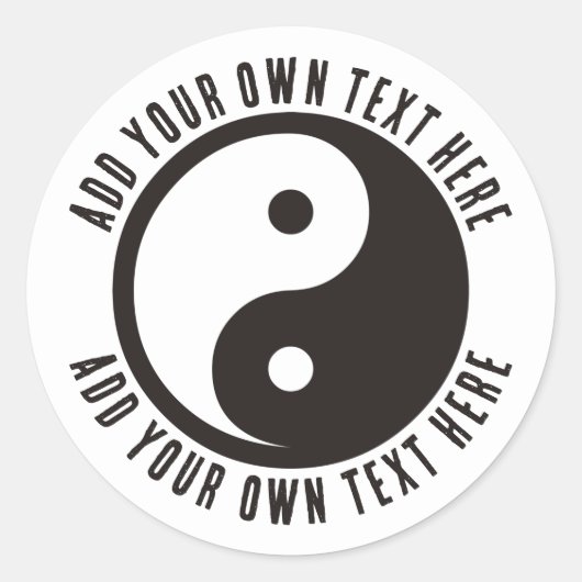 Yin Yang Symbool - ontwerp van vast tattoo Ronde Sticker (Voorkant)