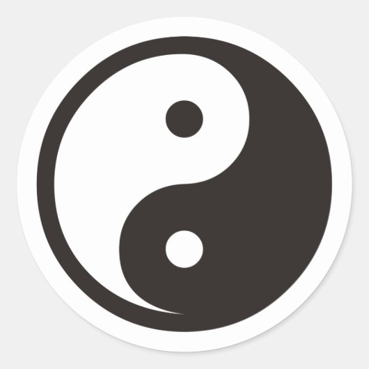 Yin Yang Symbool - ontwerp van vast tattoo Ronde Sticker (Voorkant)