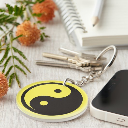 Yin Yang Symbool - ontwerp van vast tattoo Sleutelhanger (Voorkant Rechts)