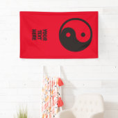 Yin Yang Symbool - ontwerp van vast tattoo Spandoek (Insitu)