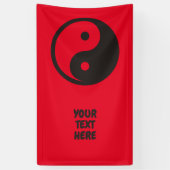 Yin Yang Symbool - ontwerp van vast tattoo Spandoek (Verticaal)