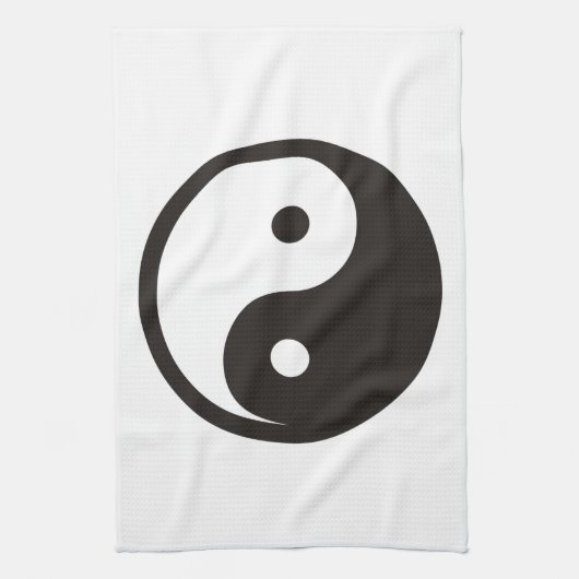 Yin Yang Symbool - ontwerp van vast tattoo Theedoek (Verticaal)