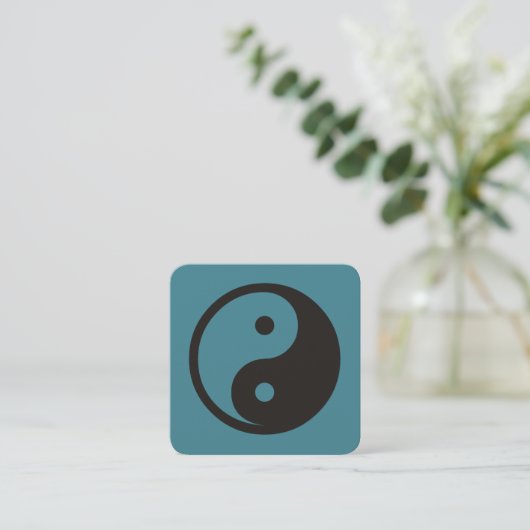 Yin Yang Symbool - ontwerp van vast tattoo Vierkante Visitekaartje (Staand voorkant)