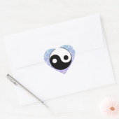 Yin Yang Symbool op Wave Achtergrond Hart Sticker (Envelop)