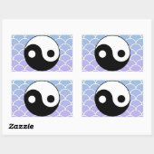 Yin Yang Symbool op Wave Achtergrond Rechthoekige Sticker (Vel)