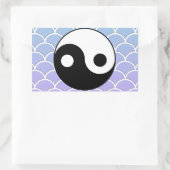 Yin Yang Symbool op Wave Achtergrond Rechthoekige Sticker (Tas)