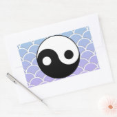 Yin Yang Symbool op Wave Achtergrond Rechthoekige Sticker (Envelop)
