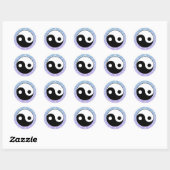 Yin Yang Symbool op Wave Achtergrond Ronde Sticker (Vel)