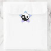 Yin Yang Symbool op Wave Achtergrond Ster Sticker (Tas)