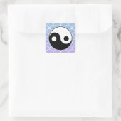 Yin Yang Symbool op Wave Achtergrond Vierkante Sticker (Tas)