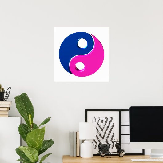 Yin Yang-symbool Poster (Thuiskantoor)