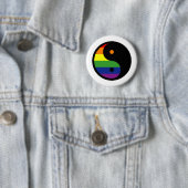 Yin-Yang-Symbool-Regenboog Ronde Button 5,7 Cm (In situ)