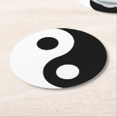  Yin Yang Symbool Ronde Kartonnen Onderzetter (Gebogen)