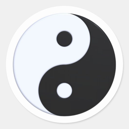 Yin-yang-symbool Ronde Sticker (Voorkant)