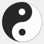 Yin Yang-symbool Ronde Sticker (Voorkant)