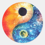 yin-yang-symbool ronde sticker (Voorkant)