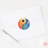 yin-yang-symbool ronde sticker (Envelop)